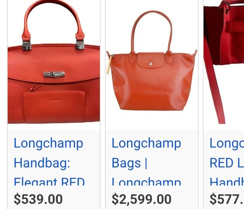 Longchamp Red Leather High-End Designer Luxury Handbag (MINT CONDITION) - Picture 16 of 22