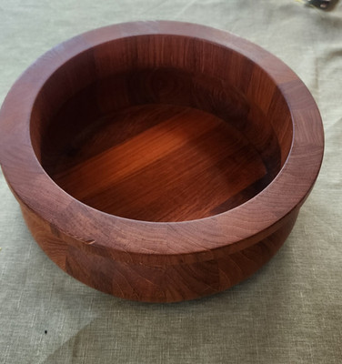 DANSK DESIGNS Denmark MCM Staved Teak Brim Large Salad Bowl 11.5  Quistgaard VTG