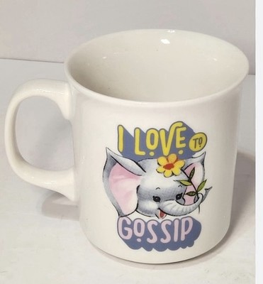 Muggin Out Fred Vintage Style ''LOVE TO GOSSIP'' Ceramic Mug New In Box Sealed