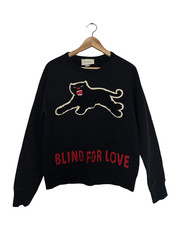 Felpa pantera 100% Gucci nera cieca per amore