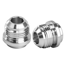 On Bung Fitting Aluminum 2PCS , 7/8-14 UNF Thread, CNC Machined 10AN Male Weld
