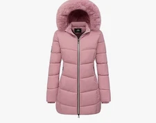 Moerdeng Women's Winter Windproof Waterproof hooded puffer jacket
