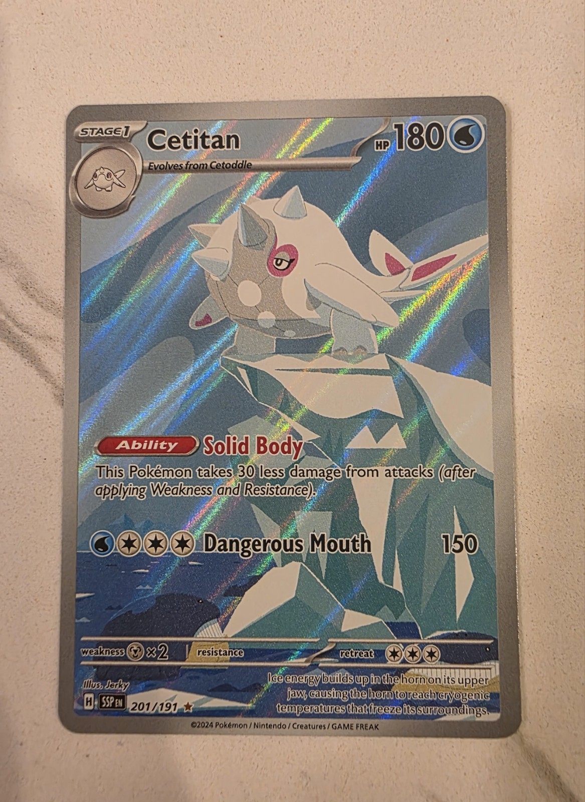 Pokemon TCG Cetitan 201/191 2024 Surging Sparks Illustration Rare Card - NM/M!
