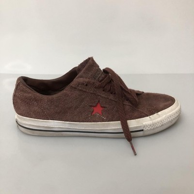Converse One Star Shoes Mens Size 8.5 Brown Suede Low Top Sneakers A05323C Logo