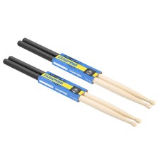 Wood Drumstick Anti Slip Handle Grips Drum Stick Wrap 5A Black 2 Pair