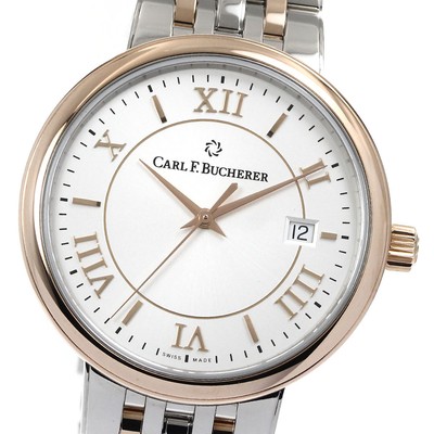 Carl F.Bucherer Adamabi Date 10314.07 Automatic SS/PG Silver Dial 39mm Grade A  