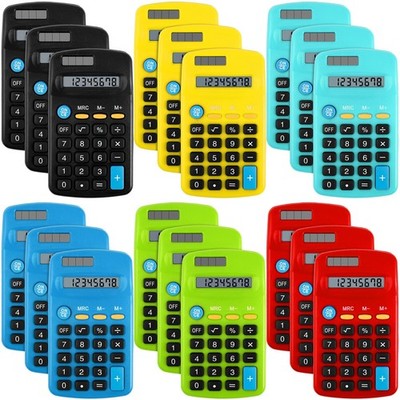 PLMMOUT 18 Pack Pocket Size Mini Calculators, Solar Dual Power Basic Calculator,