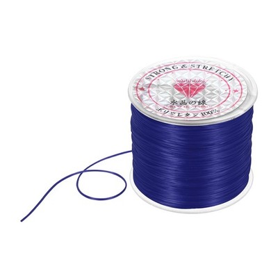 Elastic String for Bracelets, 0.8mm Stretch Bead Cord Blue, 100m