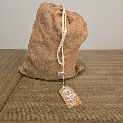 Society of Wanderers Latte Fitted Sheet Single Brown 100% flax linen Australian 