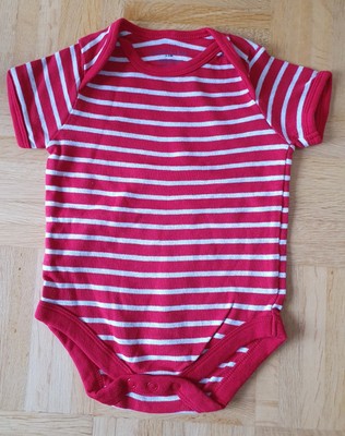 Faded Glory Body Gr. 62/68 Bio-Baumwolle rot-weiß gestreift Top Zustand