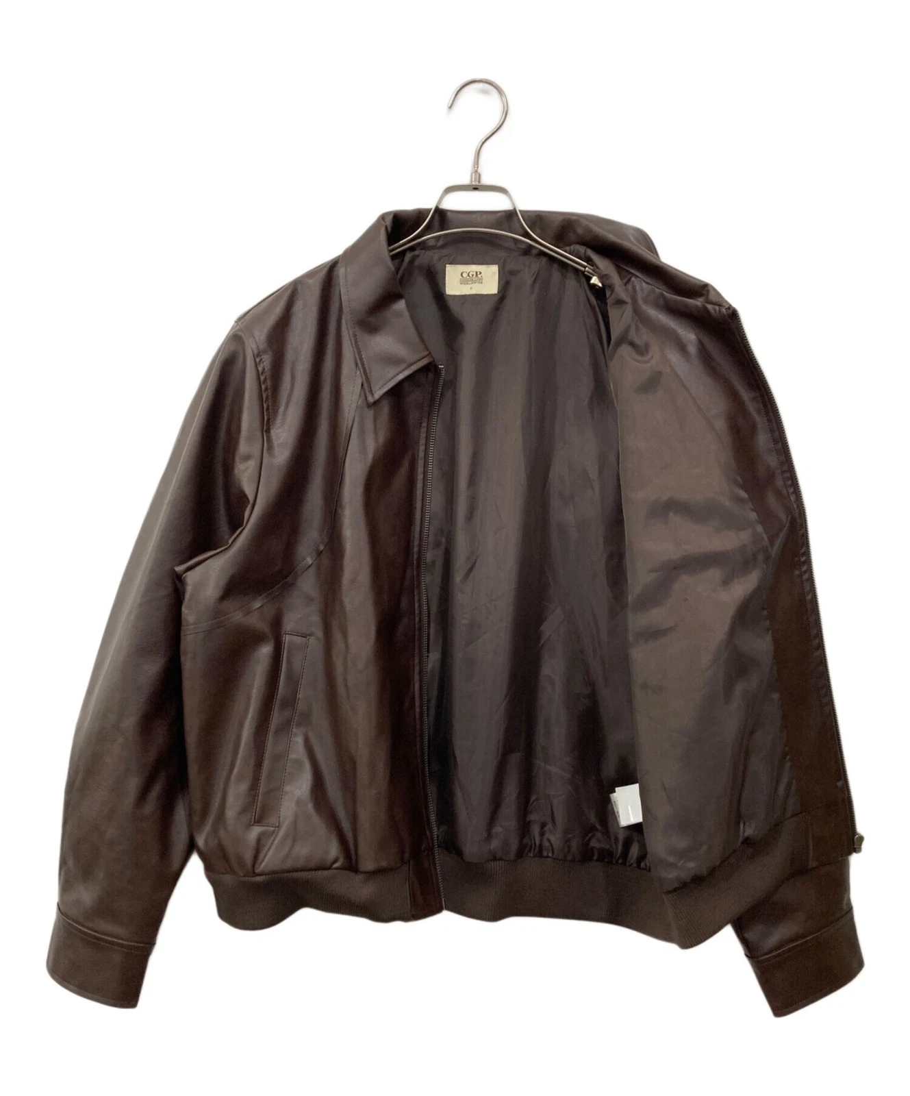 Codegraphy Fake Leather Jacket Men's Size Free Brown - product detail image 3