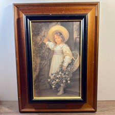 Vintage Harebells Guyson Print by Sigismund Goetze in Wooden Frame