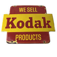 Vintage Kodak Camera Sign - Sales & Photos Film Develop Gas Pump Porcelain Sign