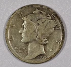 1926-S "Winged Liberty Head Mercury" One-Dime Silver Coin, .9 Silver,  Very Good