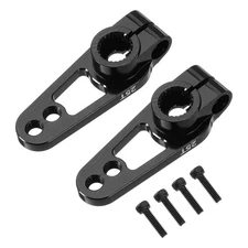 Aluminum Alloy 25T Steering Servo Single Sided Black Arm Horn for RC Car 2 Pcs