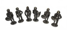 Set of 6 Vintage Metal Knight Figurines