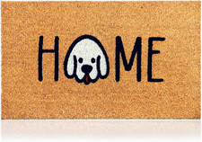 Home Dog - 17"x29" - Coir Door Mat with Heavy Duty Backing - Welcome Mats for En