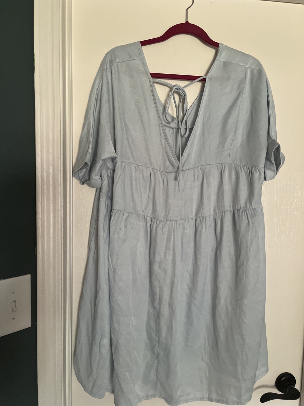 Anna-Kaci Women’s XL Empire Tiered Dress Baby Blue