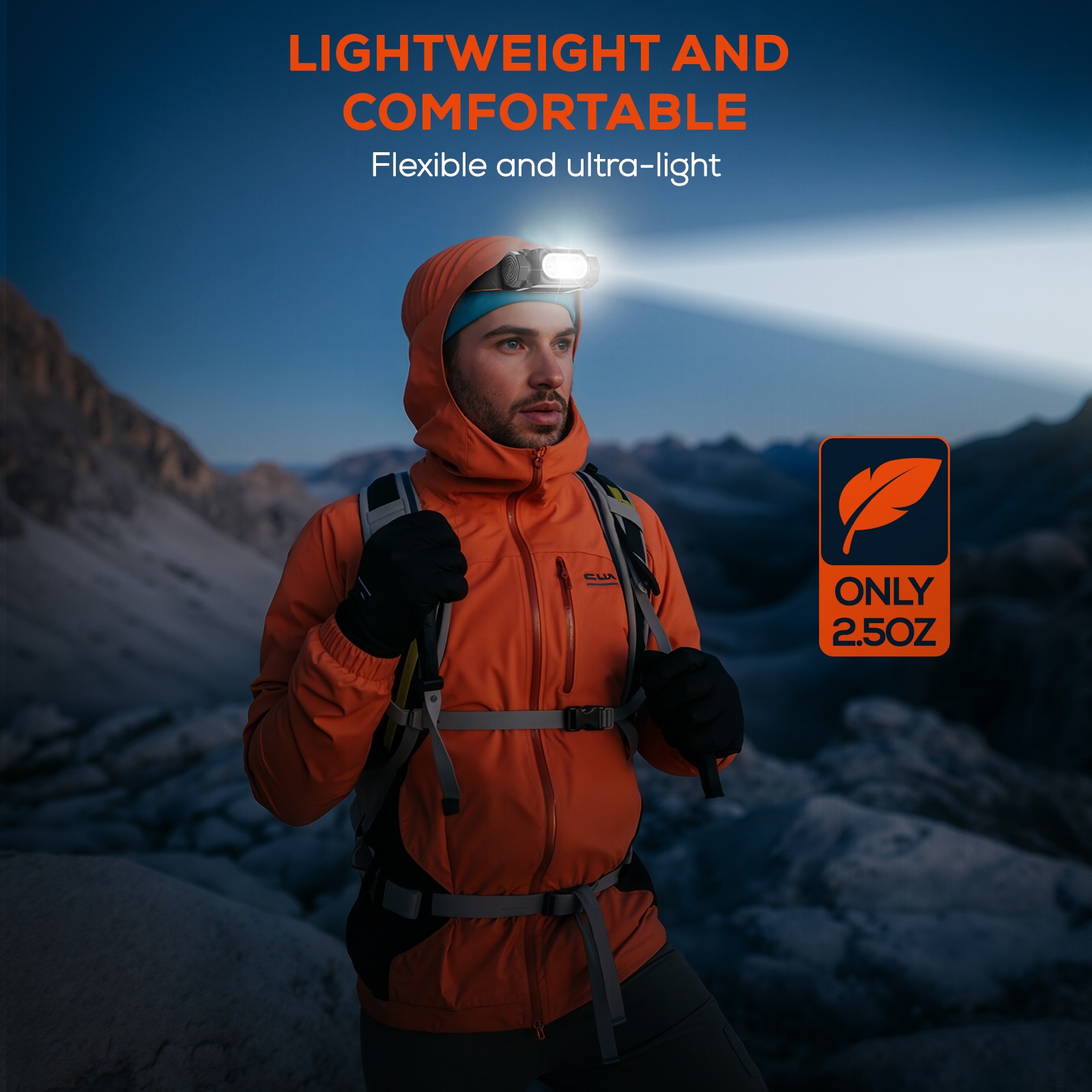 NIGHTEYE LED Camping Headlight Head Torch Lamp Camping Hiking Work Hunting Light