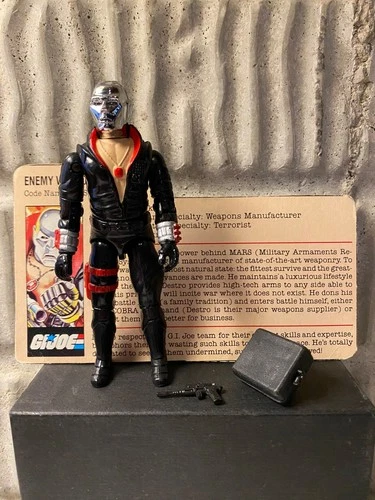 GI JOE Vintage Action Figure DESTRO Complete with File Card 1983