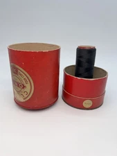 Vintage Black Glace Thread Spool Tube 6000 Yards No. 36 Sewing Notions