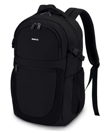 17.3 Inch Black Travel Backpack with Suspended Laptop Compartment for Men and Women-image