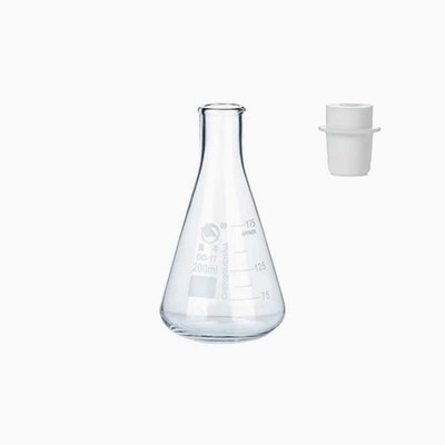200ml Transparent Ordinary Erlenmeyer Flask with Rubber Stopper Lab Glassware