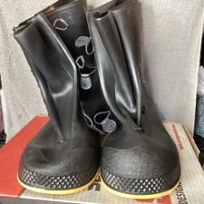 Servus black waterproof rubber super-fit work overboots rain shoes size 9-10 MD