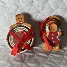 Holiday Time Christmas Gingerbread Man Measuring Spoon & Cup Set NEW Item #527