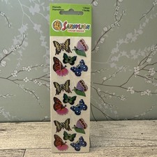 Vintage SandyLion Prismatic Colorful Butterflies Stickers Sealed New Old Stock