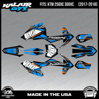 Graphics Kit for KTM 250XC 300XC 2017-2018 Rugged-CYAN