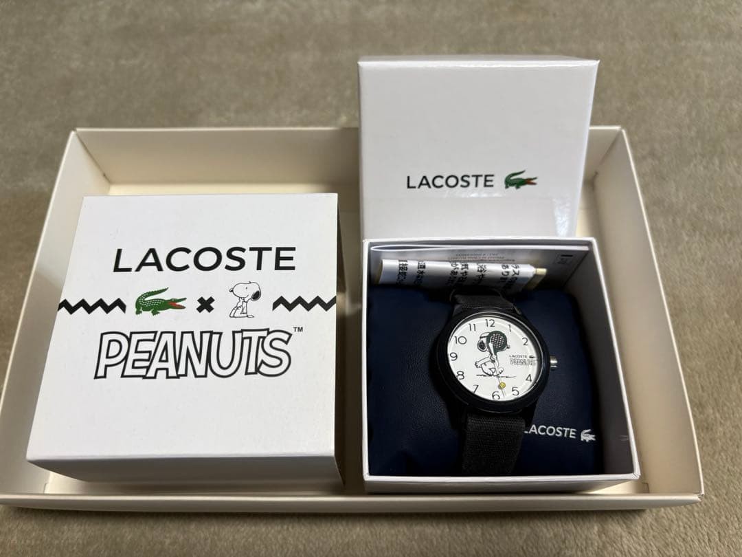 Lacoste x Snoopy Limited Edition Womens Analog Watch Tennis Ball Hands Rare
