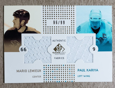 2002-03 SP Game Used Mario Lemieux & Paul Kariya Game Used Jersey /99