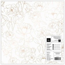 Heidi Swapp Care Free Specialty Paper 12"X12"-Vellum W/Champagne Foil - HS315674