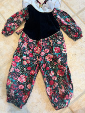 vintage toddler one piece floral outfit 2t