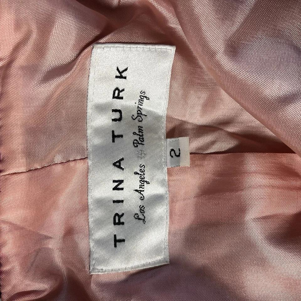 Блейзер женский Trina Turk 2 шерстяная смесь многоцветный твид опрятный укороченный разделенный рукав - Изображение 4 из 4