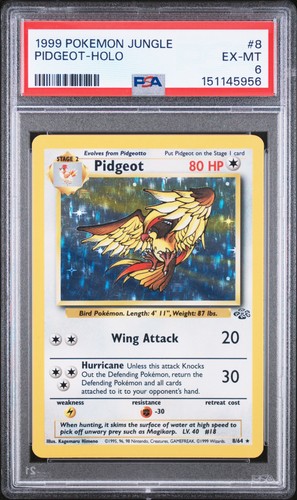 1999 Pokemon Jungle #8 Pidgeot - Holo PSA 6