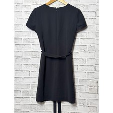 J.Crew Black Short Sleeve Shift Dress with Belt Size 2 Re-Imagined LBD Business