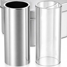 Guitar Slide Set   2-Piece Glass  Stainless Steel Slide