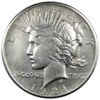 1921 High Relief Peace Dollar AU+ ALMOST UNC Details Cleaned A2459
