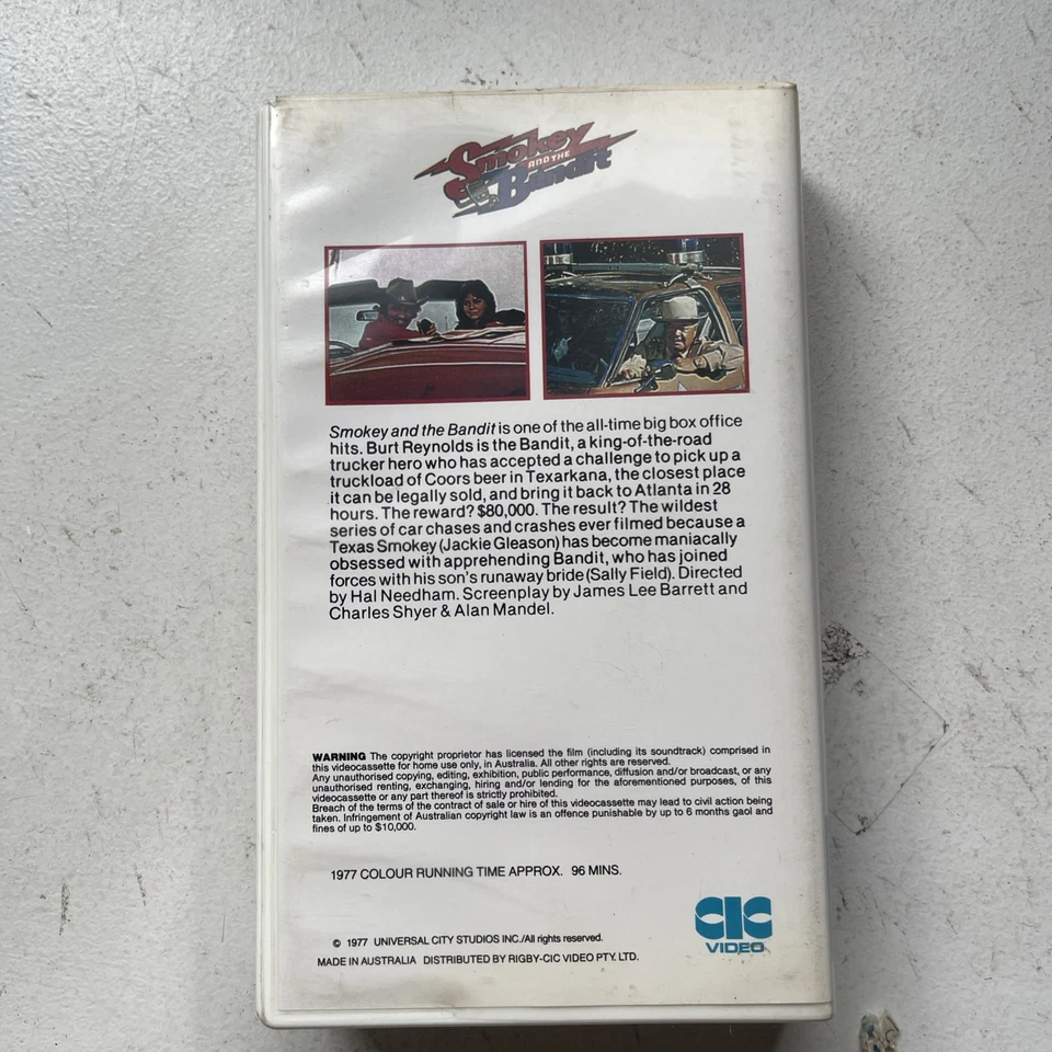 Smokey And The Bandit Vintage 1980 VHS CIC Burt Reynolds - Image 2 of 4