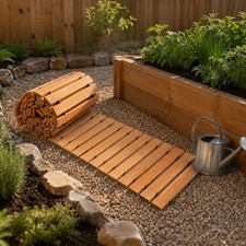 Wooden Garden Path Easy to Install Wooden Garden Pathway Rollable Design