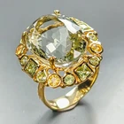 Handmade 16 ct+ Natural Green Amethyst Ring 925 Sterling Silver Size 7 /R465103