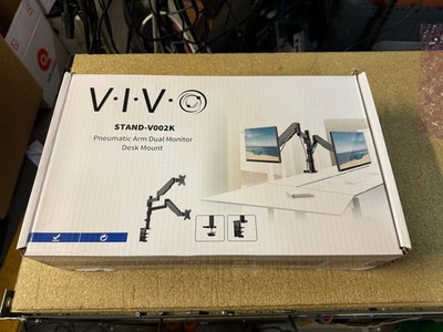 VIVO STAND-V002K Dual Monitor Mechanical Spring Sit-Stand Desk Mount 17'' - 32''