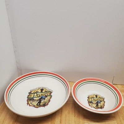 Himark Buona Italia San Remo Vintage Italian Pasta Serving Bowls 13'' & 10'' Set 2