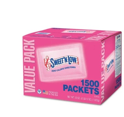 Sweet'N Low Zero Calorie Sweetener, Sugar Substitute Packets, 53 oz, 1500 Count 