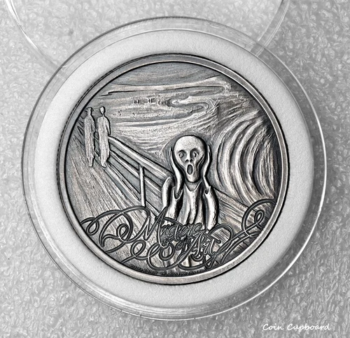 Edvard Munch's "SCREAM"  Masters of Art" collection -  1oz .999 ag round