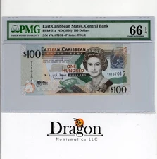 EAST CARIBBEAN STATES 100 DOLLARS P51a ND (2008) Gem Uncirculated 66 EPQ PMG #2