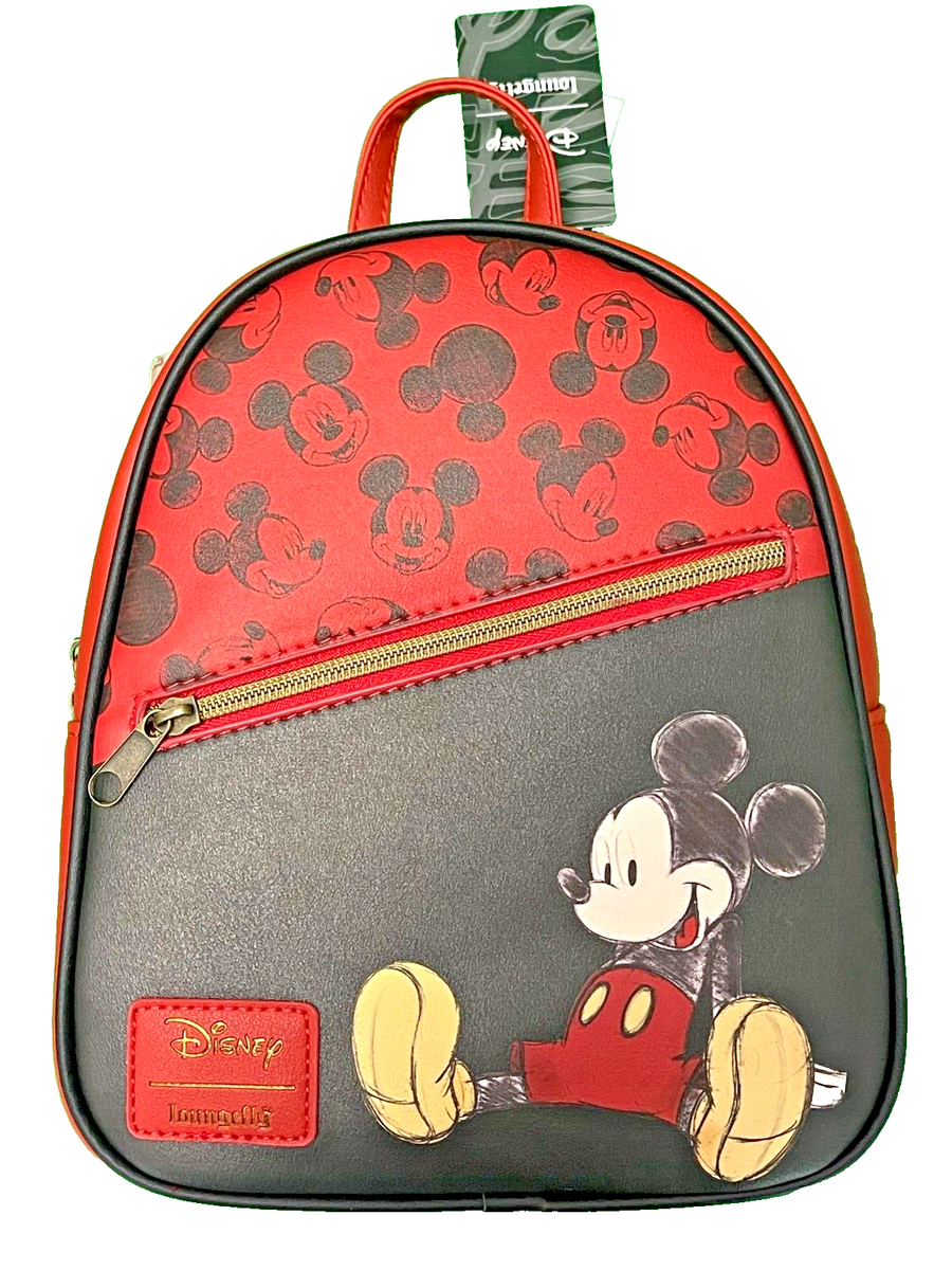 disney mini backpack loungefly mickey mouse x & Friends Forward Backward Backpa – Open and Clothing quality faux leather Disney - Mickey Ear Evergreen