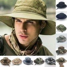 UPF 50+ Sun Hat Bucket Cargo Safari Bush Boonie Summer Fishing Hat for Men Women